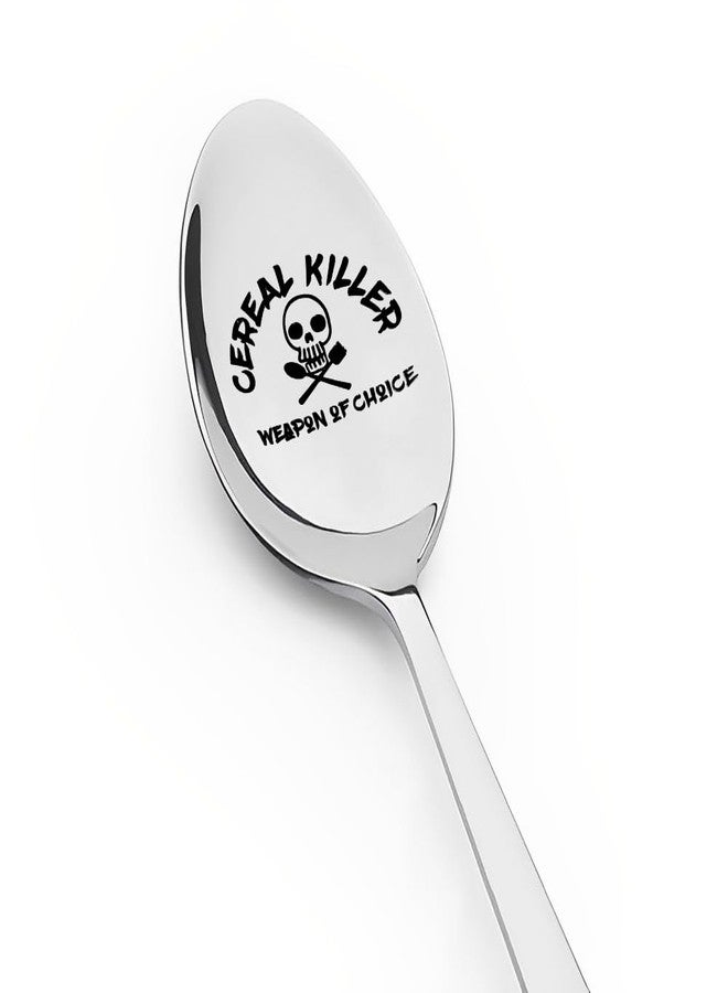 Guqqeuc Cereal Lover Gifts Funny Food Spoon Gifts Birthday Gifts for Mother Grandma Cereal Themed Presents for Women Men Christmas Gift for Who Wants Nothing Cereal Killer Weapon of Choice Spoons - Image 1