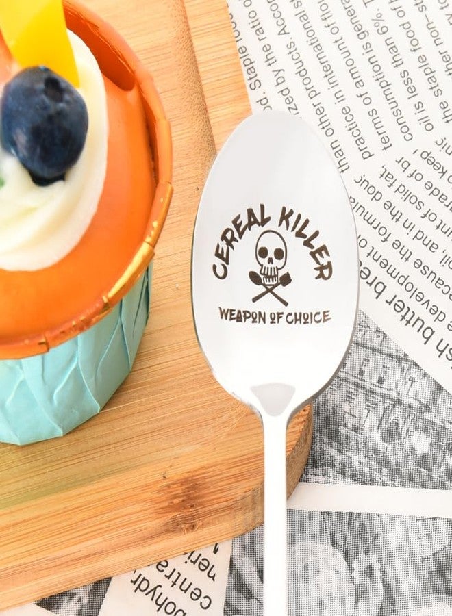 Guqqeuc Cereal Lover Gifts Funny Food Spoon Gifts Birthday Gifts for Mother Grandma Cereal Themed Presents for Women Men Christmas Gift for Who Wants Nothing Cereal Killer Weapon of Choice Spoons - Image 4