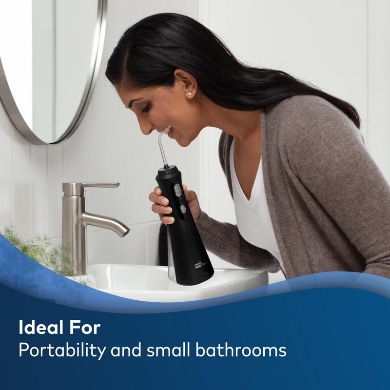 Waterpik Cordless Plus Water Flosser with 4 Flossing Tips, Rechargeable and Portable for Travel and Home, ADA Accepted, Black WP-462 - Image 4