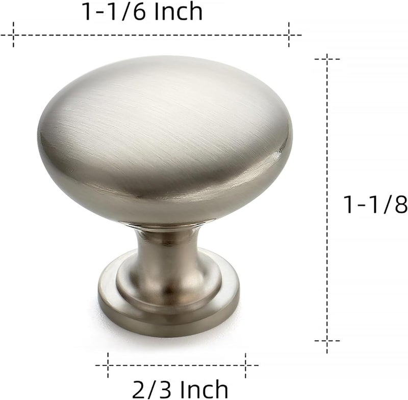 Ravinte 30 Pack Brushed Nickel Round Zinc Cabinet Knobs for Kitchen Bathroom Closet Dresser Cabinets - Image 3