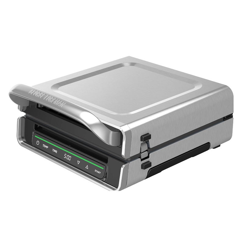 George Foreman George Foreman Family Size 46 Servings GRD6090B SmokelessDigital Smart Select Stainless Steel 