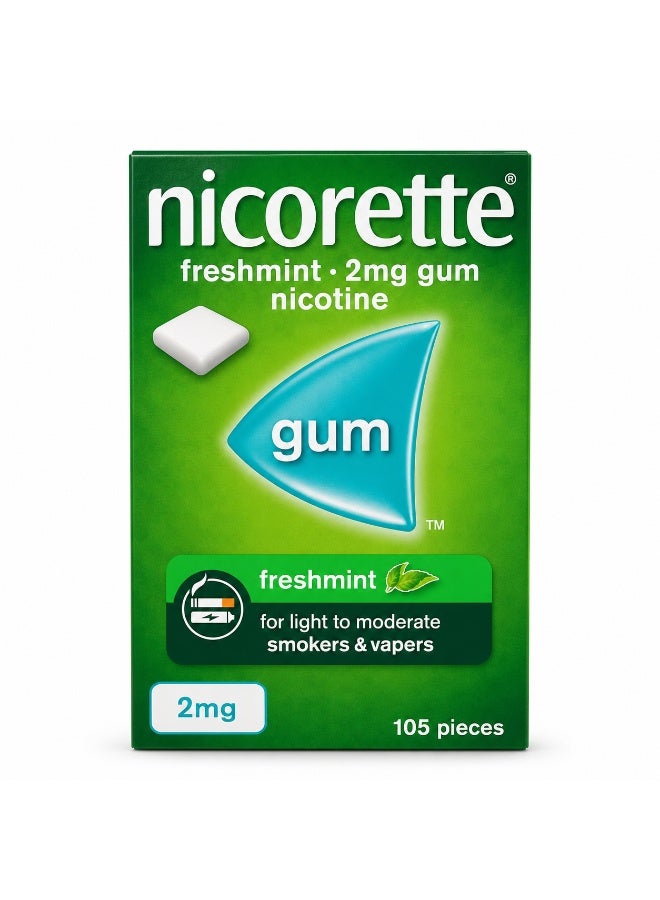 nicorette Nicotine Gum Freshmint 2 Mg 105 Pieces - Image 1