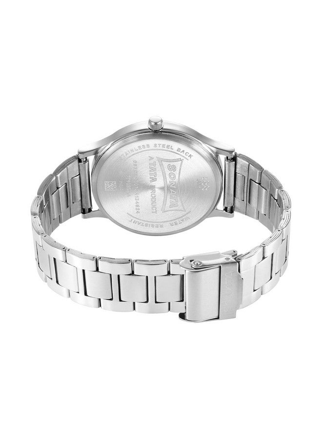 Sonata Aspire 2.0 Green Dial Round Stainless Steel Strap Watch for Men_77105SM13W - Image 4