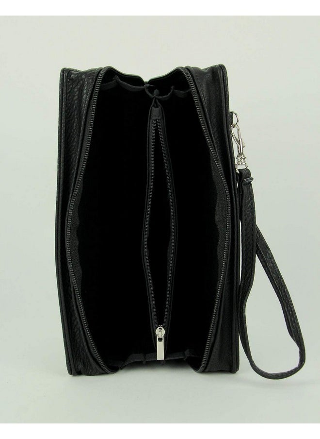 Things2Die4 - Black And White Glow In The Dark Book Of Spells Crossbody Purse Medium - Image 1