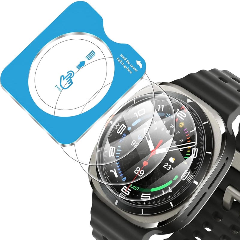 Vurtboly Samsung Galaxy Watch 7 Ultra 47mm 3-Pack Tempered Glass Screen Protector, Auto-Alignment Installation Kit, Waterproof HD Clear - Image 3