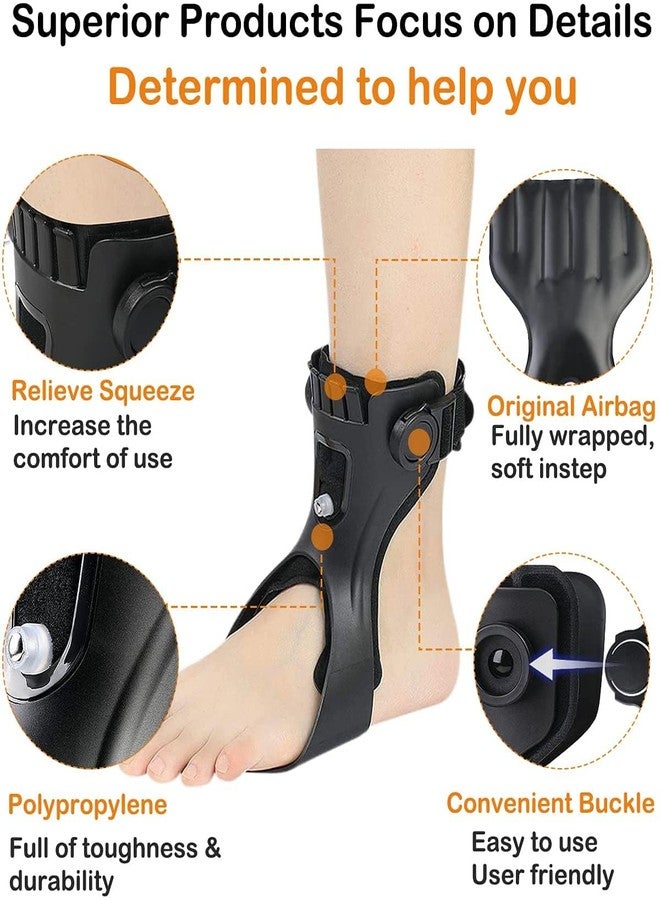 Furlove Upgraded AFO Drop Foot Brace, Medical Foot Up Ankle Foot Orthosis Support with Inflatable Airbag for Hemiplegia Stroke Shoes Walking Foot Stabilizer, Medium, Right - Image 2