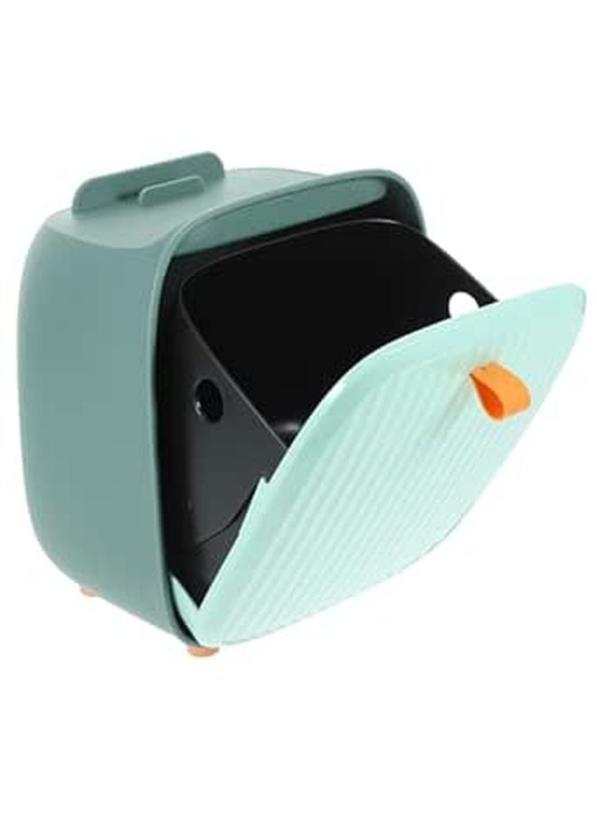 Green Mini Desktop Trash Bin With Lid Compact Countertop Garbage Can For Office Home Kitchen - Image 1