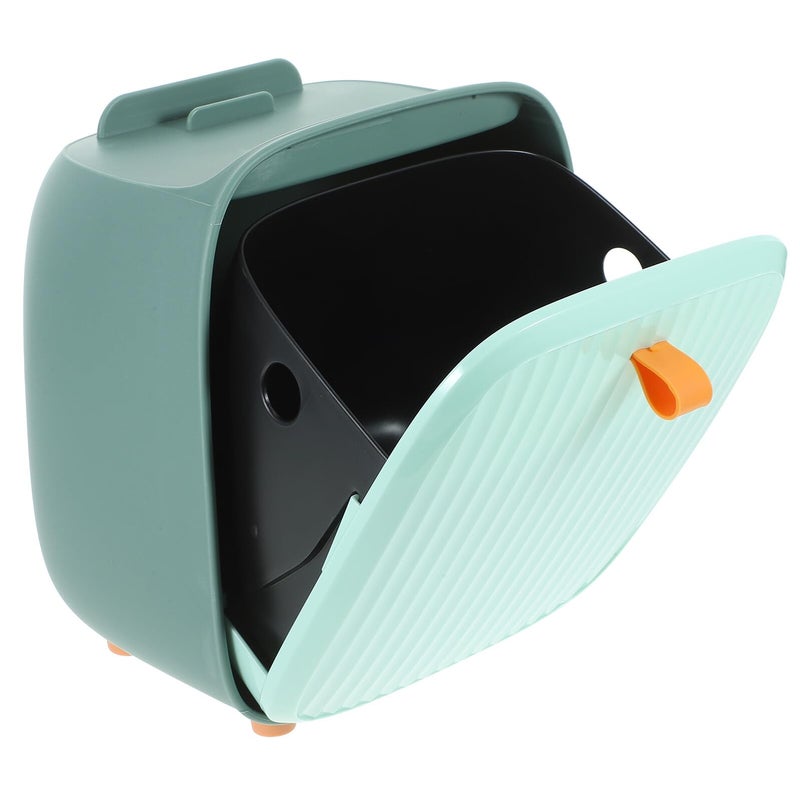 Green Mini Desktop Trash Bin With Lid Compact Countertop Garbage Can For Office Home Kitchen - Image 2