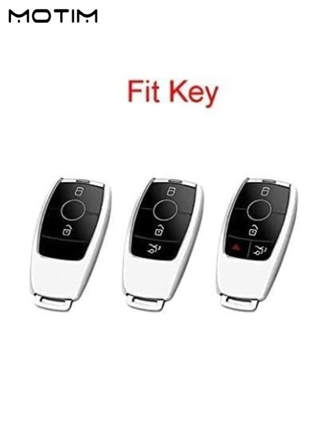 Motim Key Fob Cover suitable for Mercedes-Benz, Carbon Fiber 3 Buttons Car Key Shell, Replacement Keyless Entry Remote Case for Mercedes Benz A-Class, B-Class, C-Class, E-Class, S-Class, G-Class, M-Class, V-Class, CLA, CLS, GLA, GLC,GLE, GLK, GL/GLS, SL, SLK/SLC, Viano, Metris - Image 2
