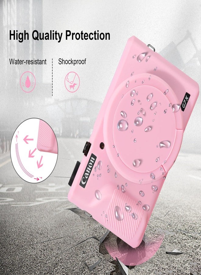 Canboc Case for PowerShot G7X Mark III Digital Camera, G7X Mark III Soft Silicone Cover with Detachable Lens Cover, Pink (Case Only) - Image 4