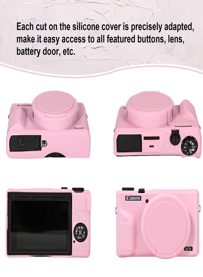 Canboc Case for PowerShot G7X Mark III Digital Camera, G7X Mark III Soft Silicone Cover with Detachable Lens Cover, Pink (Case Only) - Image 5