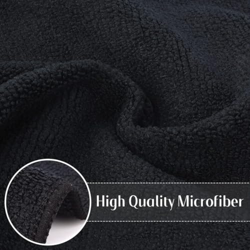 Showstopper Microfiber Cleaning Cloths for Kitchen & Home – Black, Pack of 10, 30x30cm, 250 GSM, Ultra Soft, Streak-Free, Lint-Free, Washable Kitchen Towel, Dusting Cloth and Car Cleaning Cloths - Image 3