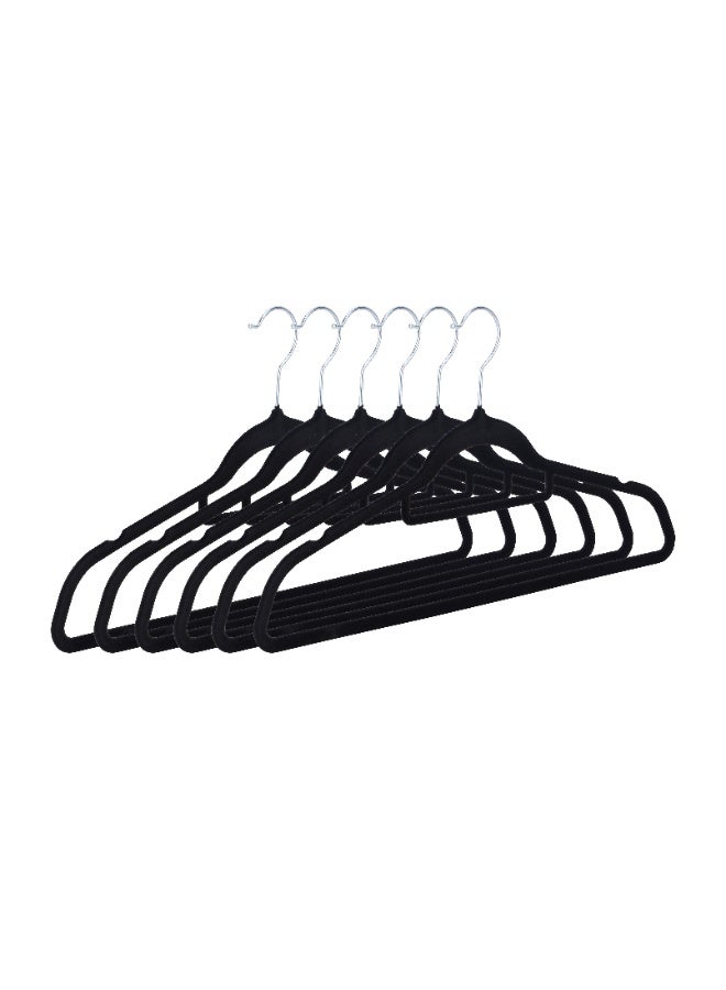 Royalford 6-Pack Velvet Non-Slip Hangers 45cm Stainless Steel Hooks RF13181 Durable & Slim â€“ Non Slip Hangers for Coat Hangers for Coat Hangers - Pant hangers - Image 4