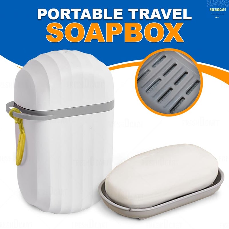 FreshDcart F723 Portable Travel Soap Case Holder Soap Capsule Soap Box with Plastic Soap Tray, Leakproof Cover for Bathroom, Outdoors, Home, Travel, buisness Trip (White Pack of 1) - Image 2