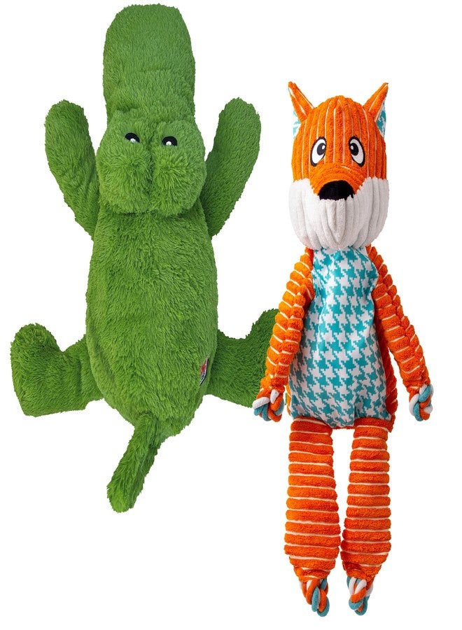 كونج لعبة KONG XL عبوة من قطعتين - لعبة قطيفة ناعمة للكلاب من السلالات الكبيرة - متينة، محببة، وتصدر صوتاً - مثالية للعب والراحة (تمساح/ثعلب) - Image 1