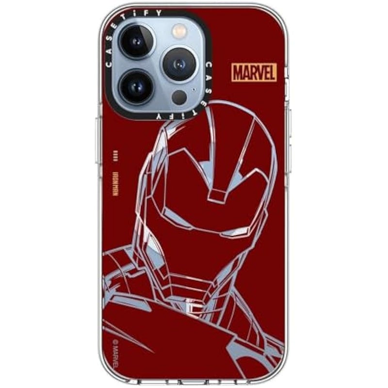 Casetify Clear iPhone 13 Pro Case 【Iron Man Co-Lab/Not Yellowing / 6.6ft Drop Protection/Compatible with Magsafe】 - Iron Man - Red - Clear - Image 2