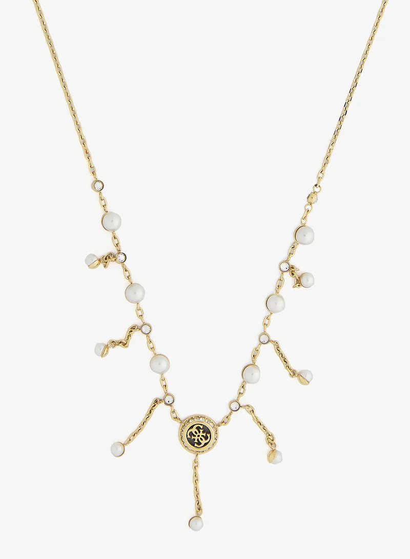 GUESS Tiny Pearly Logo Necklace