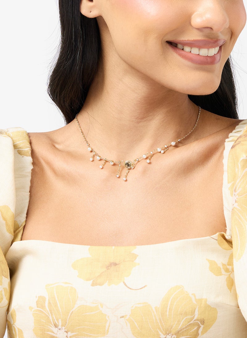 GUESS Tiny Pearly Logo Necklace - Image 5