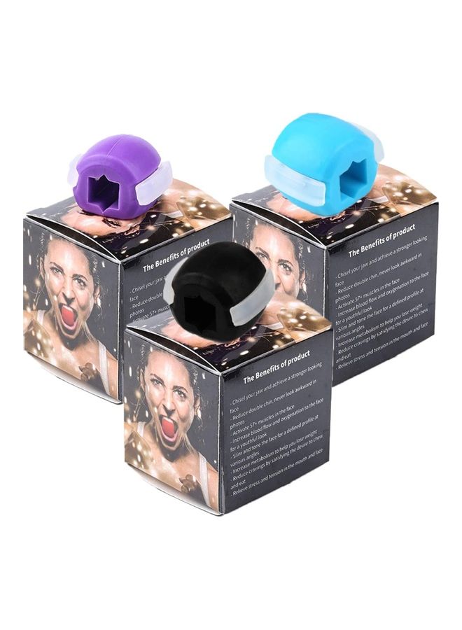 NIBEMINENT 3-Piece Jaw Exerciser Device Facial Chew Muscle Training Fitness Ball - Image 1
