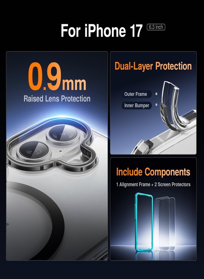 SMARTDEVIL iPhone 17 Case Magsafe with 2 Pack Screen Protector, Alignment Frame, Ultra-Thin iPhone case, Strong Magnetic Phone Case, Non-Yellowing, Stay Original，Black - Image 4