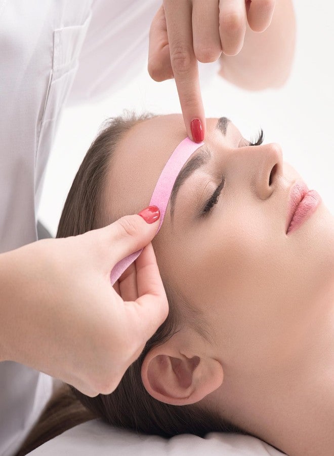 Leelosp طقم إزالة الشعر بالشمع Leelosp 600 قطعة يتضمن 400 شريط ورق شمعي و 200 عصا خشبية ناعمة لإزالة الشعر من الجسم (وردي) - Image 5