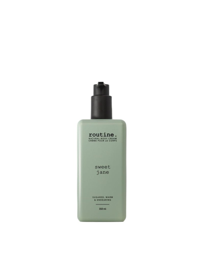 routine Routine  Sweet Jane 350ml Natural Body Cream Vanilla Rose  Tonka Botanicals  No Synthetic Fragrance  Vegan  Clinically Tested  Hands  Body  Signature Scent 
