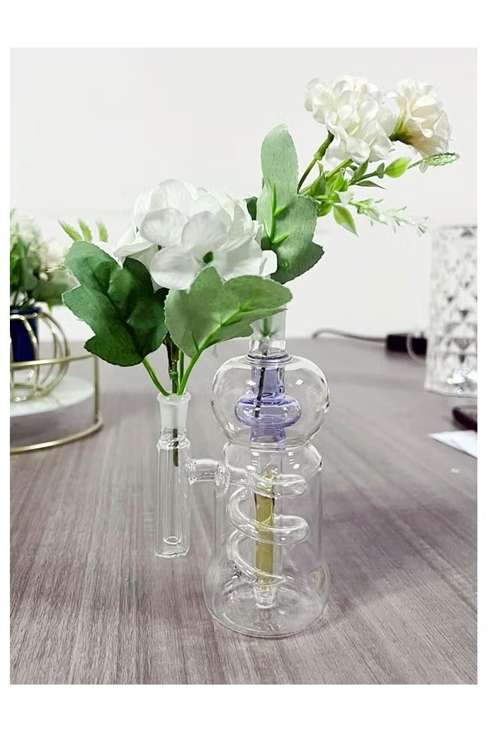 Mini Glass Oil Lamp Vase Heat Resistant Decorative Tabletop Lantern for Home, Vintage Style Flame Light for Indoor Décor, Aromatherapy, and Ambiance Lighting - Image 1