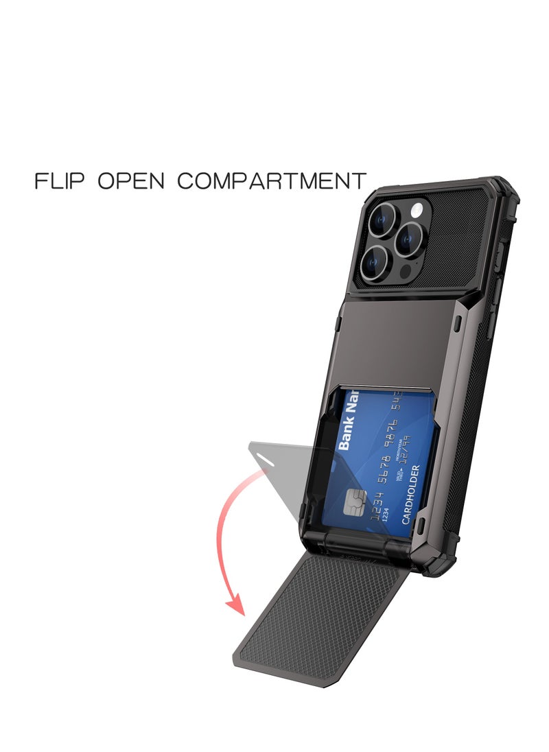 GULFLINK Full Protection Shockproof Case Casing Card Holder Case Dual Layer Hard Case For iPhone 15 Pro Green  - Image 2