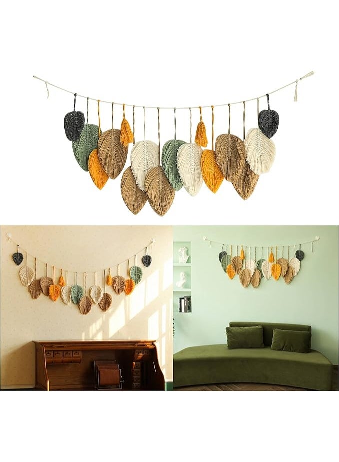 انتيكيانو مكرمية جدارية – ديكور يدوي من القطن – المقاس ‎43×20‎ سم - Image 1