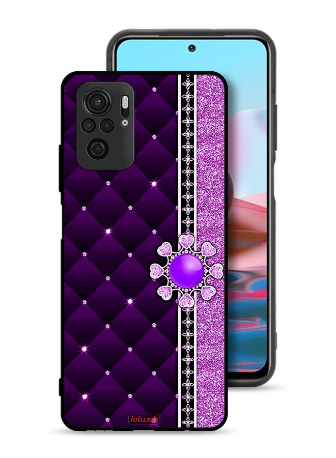 Tolwak Xiaomi Redmi Note 10S Protective Case Cover Glitter Hearts - Image 1