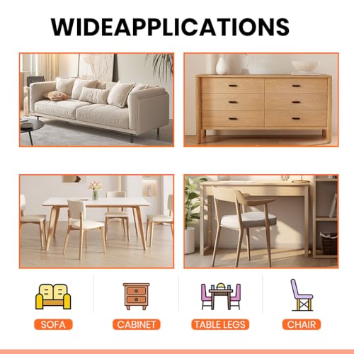 Serplex® 32Pcs Table Feet Pads, Screw-in Floor Protectors Wooden Furniture Feet Pads, Wear-Resistant PVC, 2.4cm Dia, Anti-Slip Feet Risers for Table, Chair, Stool, Desk - Image 5