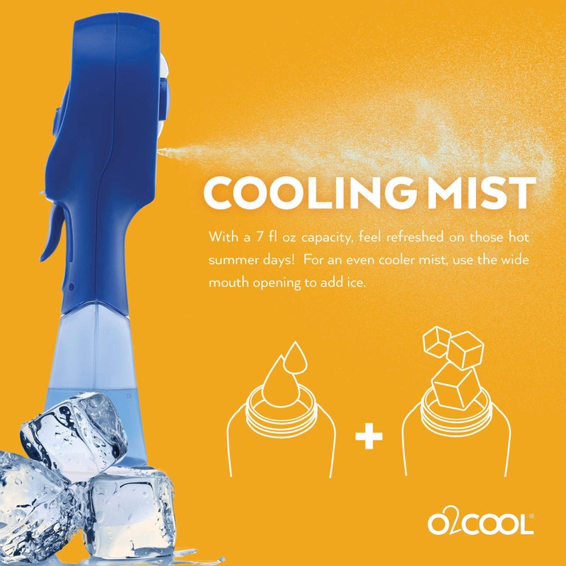 O2COOL 2 Pack Elite Battery Powered Handheld Water Misting Fans (Blue) - Image 3