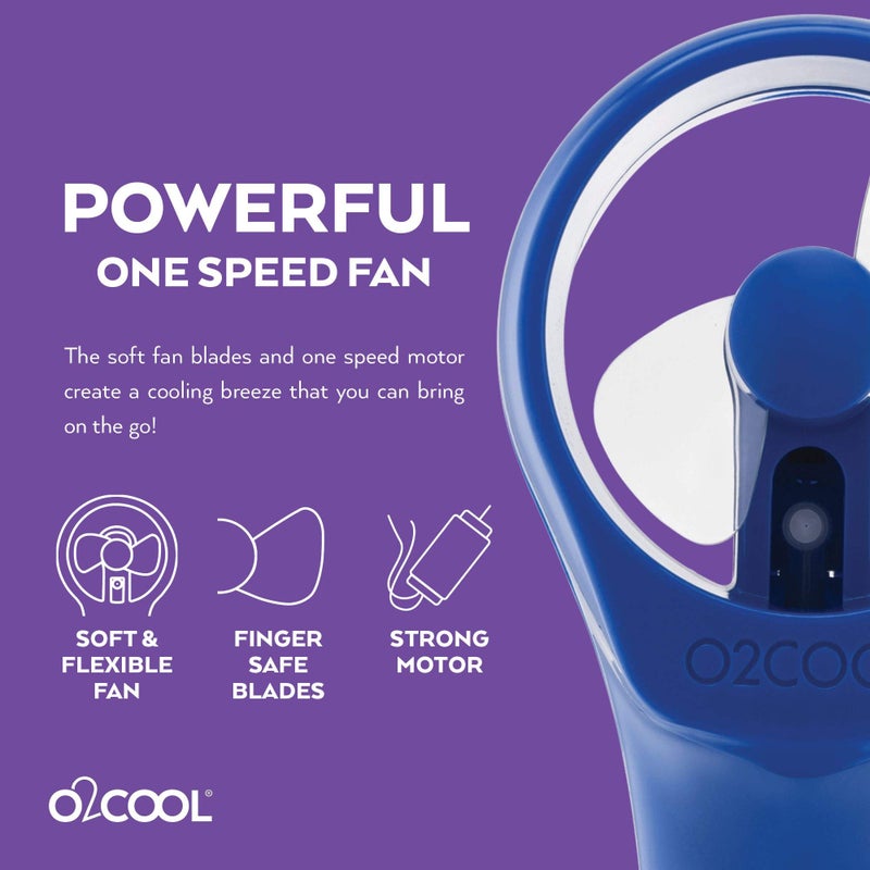 O2COOL 2 Pack Elite Battery Powered Handheld Water Misting Fans (Blue) - Image 4