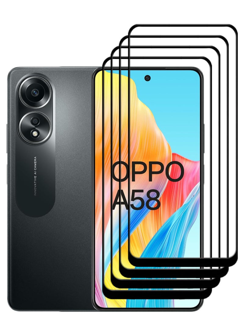 ACLIX 4 Pieces Antistatic ESD Dustproof Premium Quality High Definition Tempered Glass Screen Protector Designed For Oppo A58 4G - Image 1