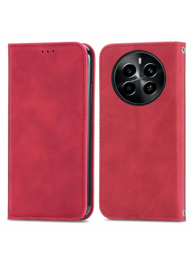 اس-توب جراب هاتف Realme 13 بتصميم كلاسيكي من الجلد مع غطاء مغناطيسي قابل للطي - Image 1