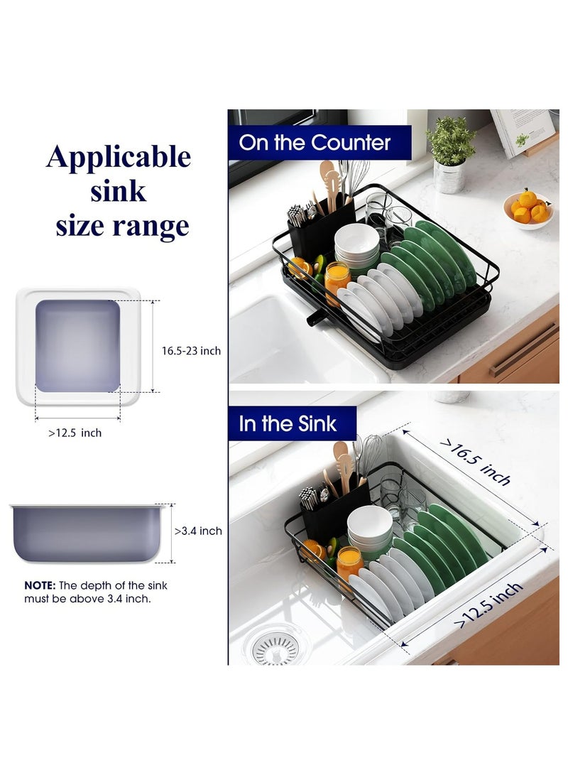 ZIMNEST Stainless Steel Dish Drying Rack with Cutlery Holder 12x15 Inch Space-Saving Kitchen Counter Rack for Everyday Use and Home Organization - Image 2