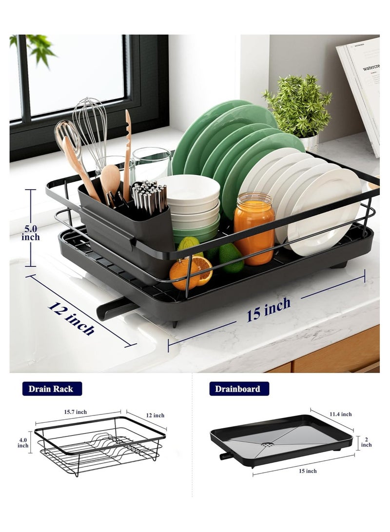 ZIMNEST Stainless Steel Dish Drying Rack with Cutlery Holder 12x15 Inch Space-Saving Kitchen Counter Rack for Everyday Use and Home Organization - Image 3