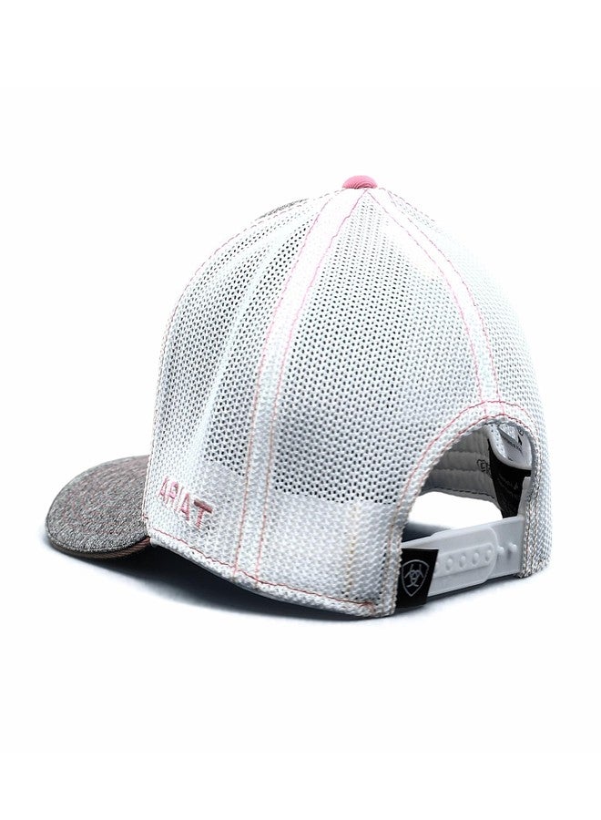ARIAT Women's Grey/Pink Adjustable Snapback Hat - Image 4