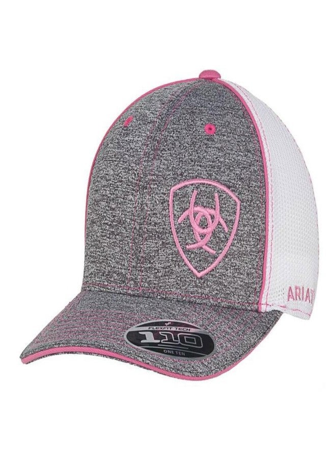 ARIAT Women's Grey/Pink Adjustable Snapback Hat - Image 1
