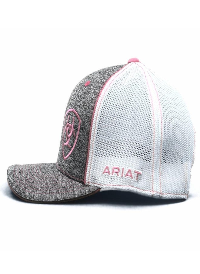 ARIAT Women's Grey/Pink Adjustable Snapback Hat - Image 5