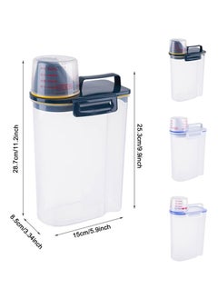 Gerenic Kitchen Storage Container With Measuring Cup Lid For Flour Sugar Grain Rice Beans Capacity 2kg (Random Colour)  - Image 4