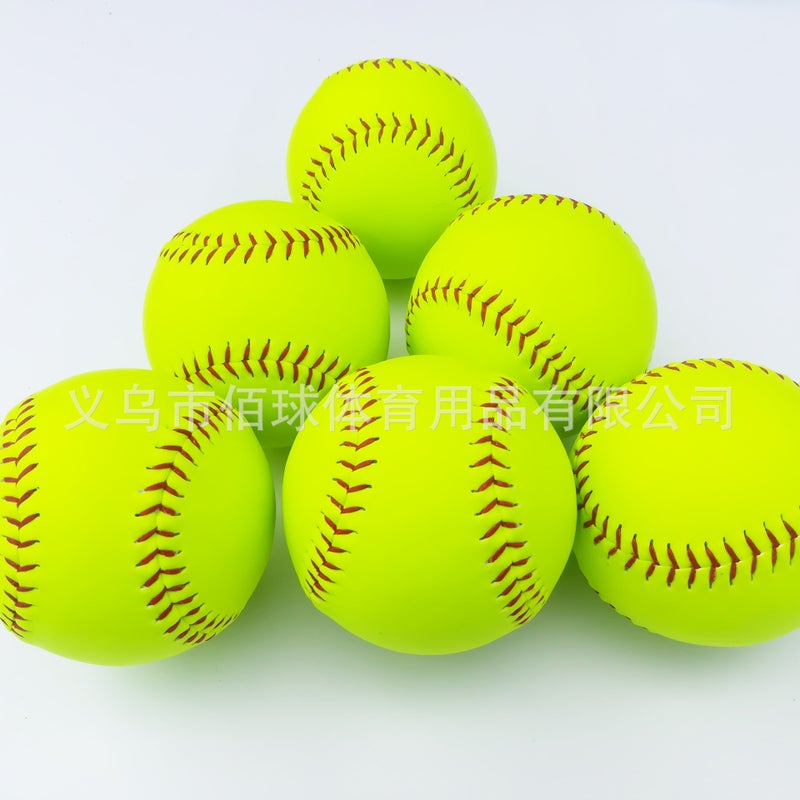 Blank No Printing Hand Sewing 11 Inch 12 Inch Fluorescent Yellow Cork Core Training Game Softball - Image 3