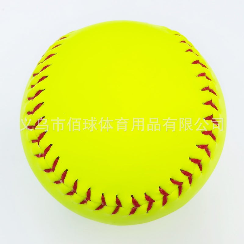 Blank No Printing Hand Sewing 11 Inch 12 Inch Fluorescent Yellow Cork Core Training Game Softball - Image 1