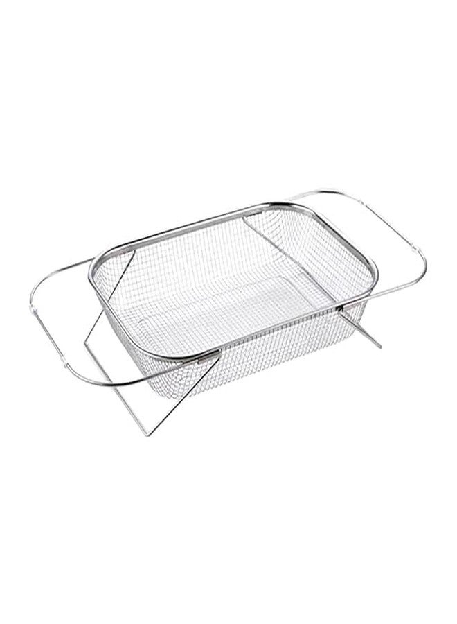 DHULKI Over The Sink Colander Strainer Stainless Steel Kitchen Sink Drain Basket Storage Dish Rack Adjustable,Durable, Rubber Grip Handle, Fine Mesh Strainer Expandable Rinse Fruits, Vegetables - Image 2