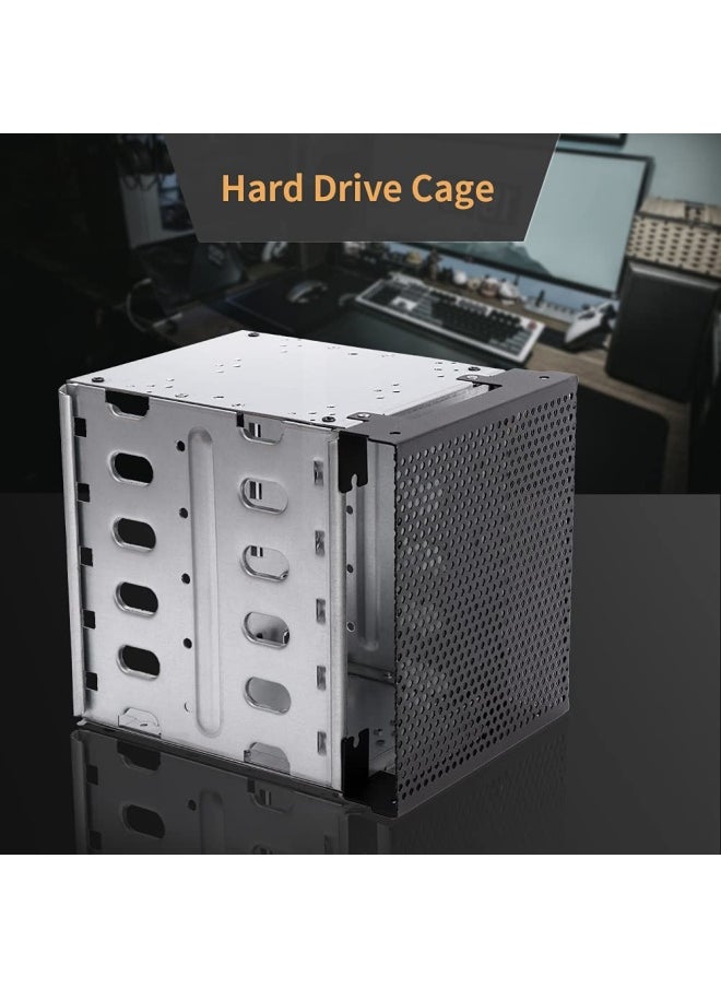 Calidaka Hard Drive Cage Galvanized Steel Plate  Abs Plastic Cage Hard Drive Tray Rack With Fan Space Adapter Rack Bracket For Computer Sata 5.25In To 5X 3.5  - Image 5