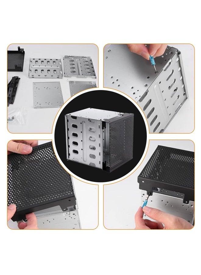 Calidaka Hard Drive Cage Galvanized Steel Plate  Abs Plastic Cage Hard Drive Tray Rack With Fan Space Adapter Rack Bracket For Computer Sata 5.25In To 5X 3.5  - Image 4