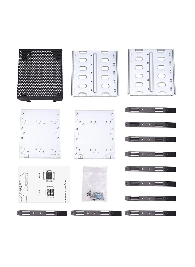 Calidaka Hard Drive Cage Galvanized Steel Plate  Abs Plastic Cage Hard Drive Tray Rack With Fan Space Adapter Rack Bracket For Computer Sata 5.25In To 5X 3.5  - Image 3