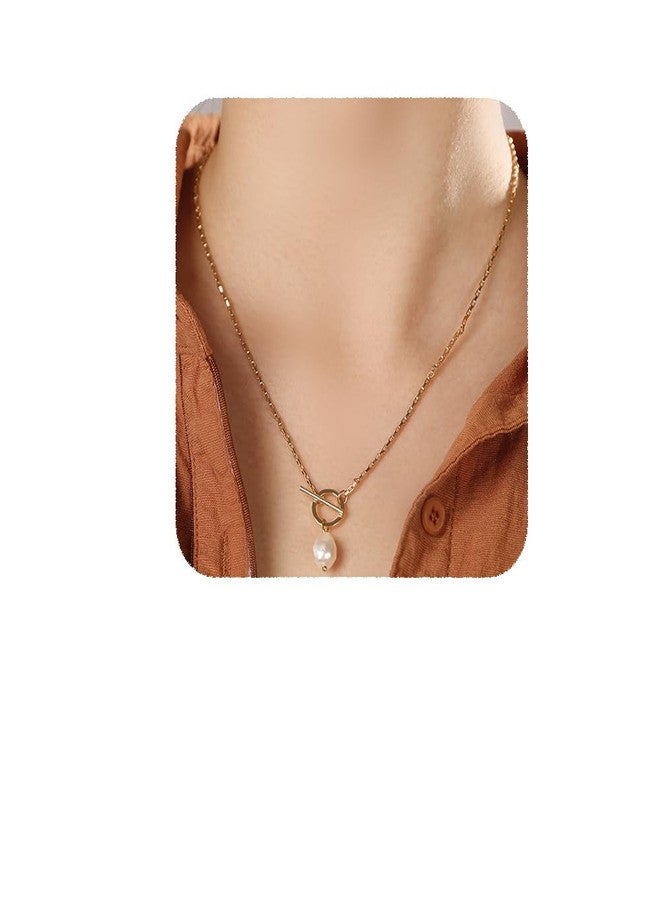 يرتير قلادة لؤلؤ باروكية أنيقة من YERTTER، سلسلة مطلية بالذهب، قلادة تشوكر من اللؤلؤ، قلادة تشوكر للنساء للحفلات (النمط B) - Image 1