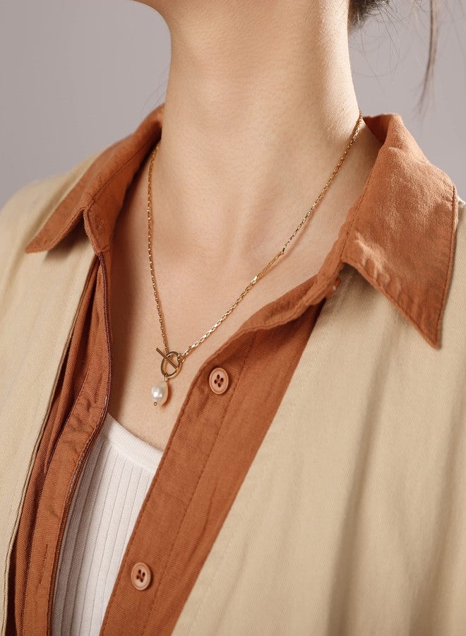 يرتير قلادة لؤلؤ باروكية أنيقة من YERTTER، سلسلة مطلية بالذهب، قلادة تشوكر من اللؤلؤ، قلادة تشوكر للنساء للحفلات (النمط B) - Image 2