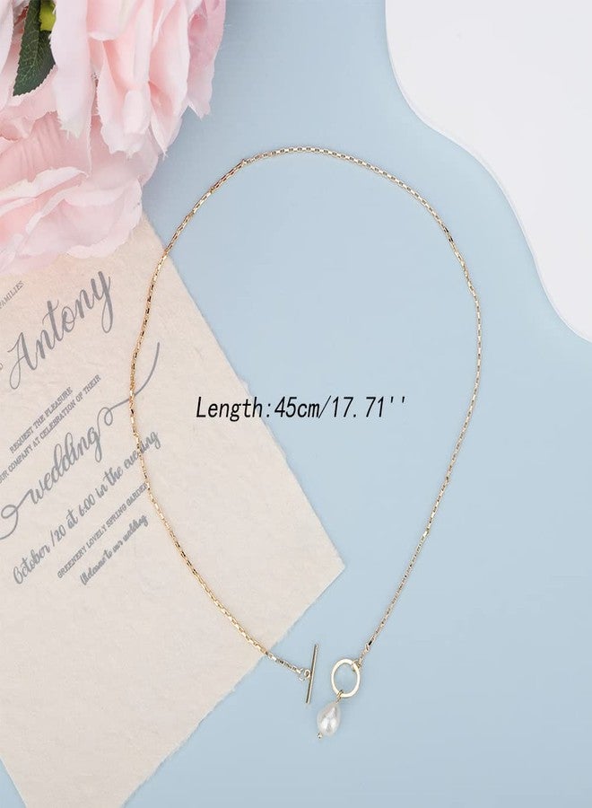 يرتير قلادة لؤلؤ باروكية أنيقة من YERTTER، سلسلة مطلية بالذهب، قلادة تشوكر من اللؤلؤ، قلادة تشوكر للنساء للحفلات (النمط B) - Image 4